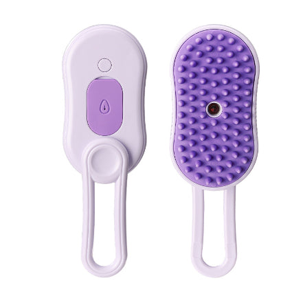 Light purple Pawora misting brush for pet grooming