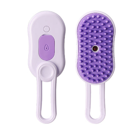 Light purple Pawora misting brush for pet grooming